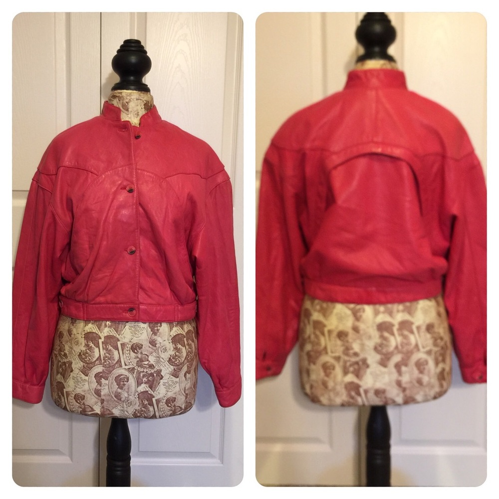 Pink leather Moto jacket!